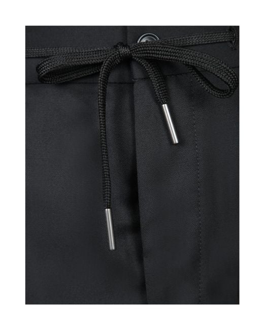 Tagliatore Black Drawstring Waist Pants for men