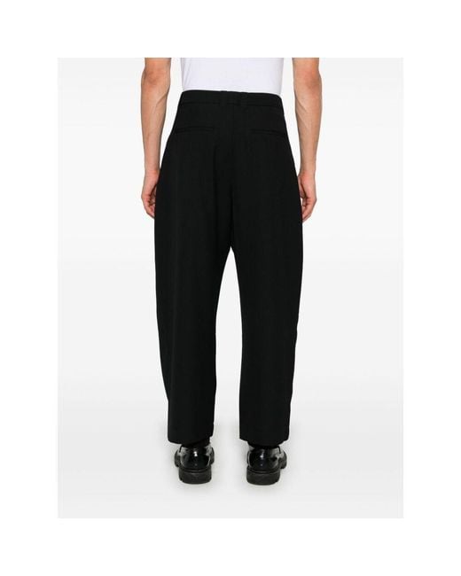 Studio Nicholson Black Belt-Loop Casual Pants for men