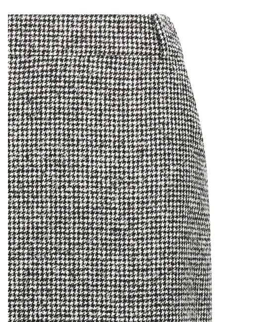 Ermanno Scervino Gray High Waist Back-Slit Midi Skirt