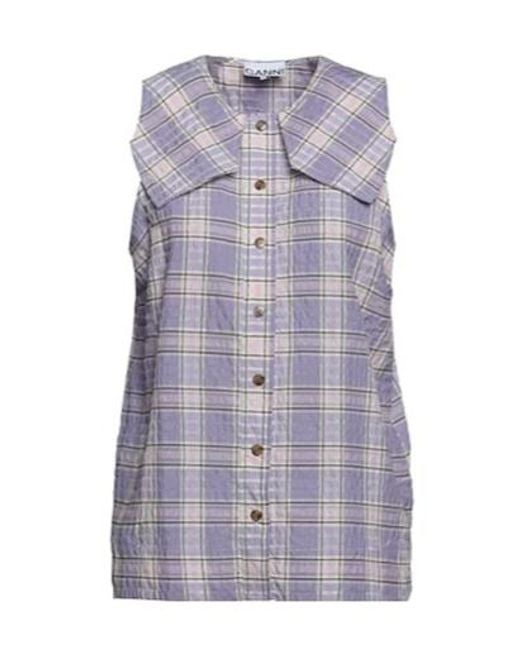 Ganni Purple Checked Shirts