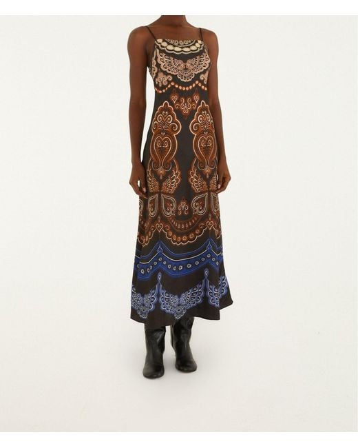 Farm Rio Blue Sleeveless Camisole Maxi Dress