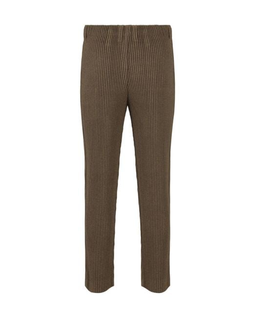 Homme Plissé Issey Miyake Gray Pleated Casual Pants for men