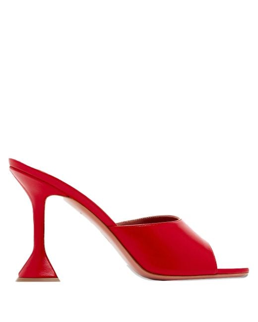 AMINA MUADDI Red Open-Toe High-Heeled Sandals