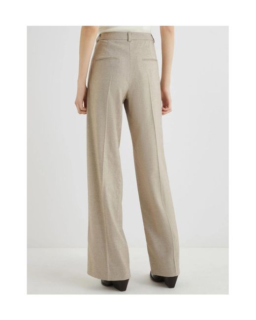 Marella Gray Sable Straight-Leg Trousers