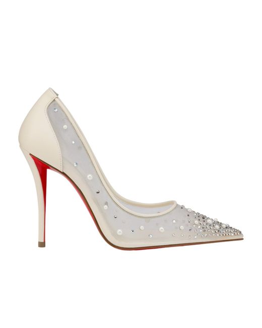 Christian Louboutin White Miss Z Crystal-Embellishment Pumps