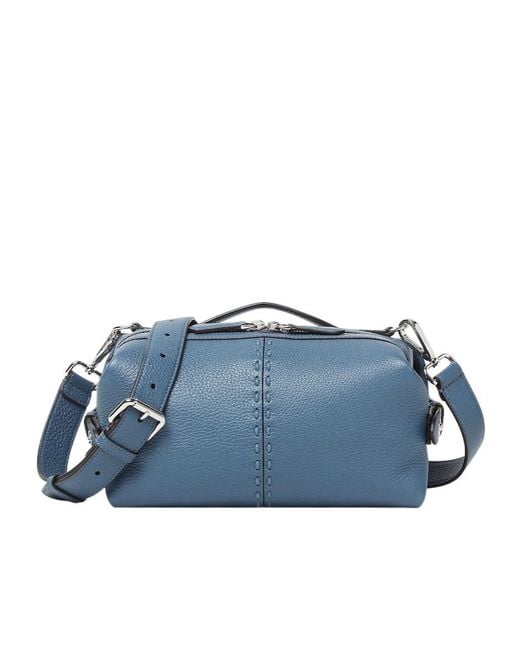 Fendi Blue Selleria Small Shoulder Bag for men