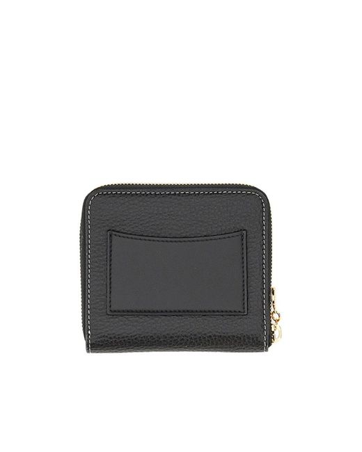 Stella McCartney Black Logo Printed Zip-Around Wallet