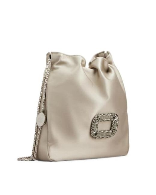 Roger Vivier Natural Pilgrim Embellished Chained Mini Shoulder Bag