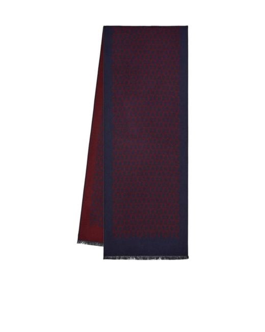Ferragamo Purple Ferragamo Gancini Jacquard Scarf for men