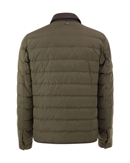Herno Green Long-Sleeved Down Jacket for men