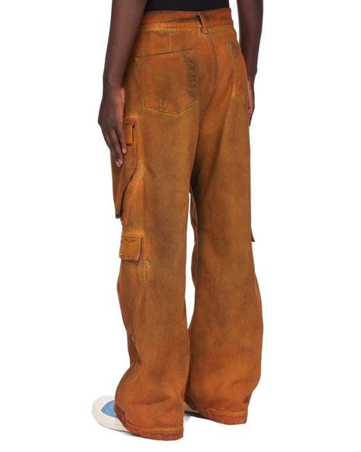 Rick Owens Brown Hollywood Double Cargo Jeans for men