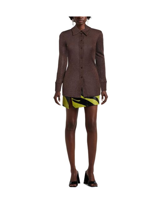 Sportmax Brown Solid Colour Shirts Blouses