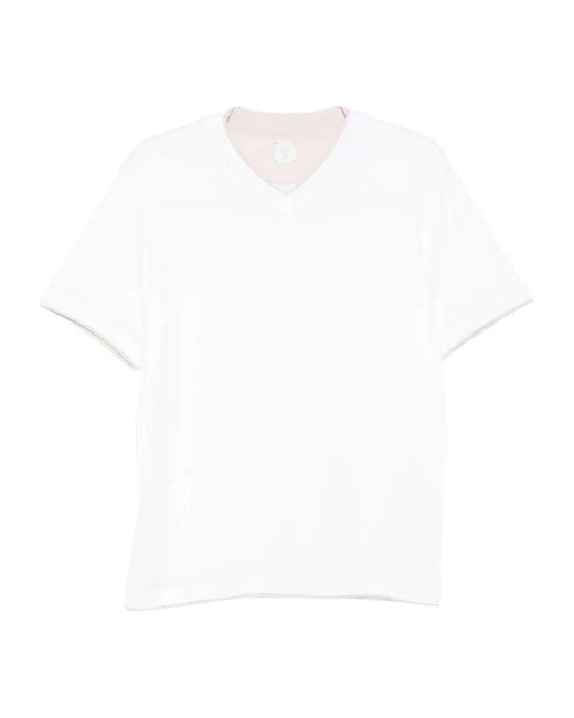Eleventy White V-Neck T-Shirt for men