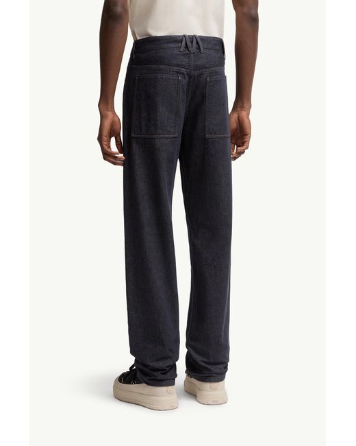 Moncler Blue Logo-Patch Jeans for men
