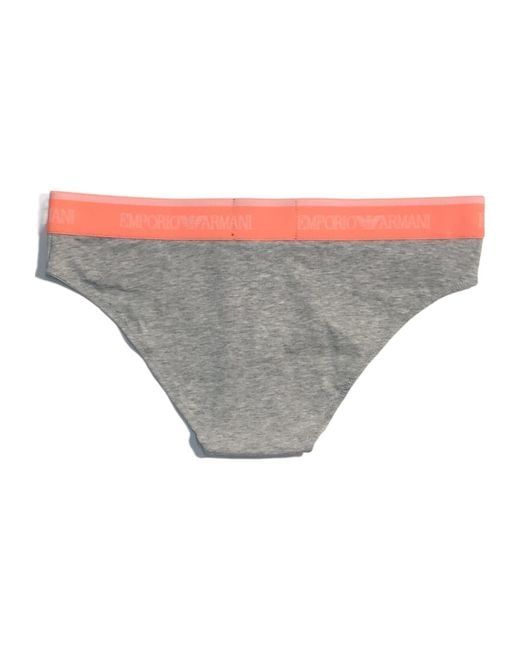 Emporio Armani Gray Contrast-Color Waist-Edge Briefs Pants