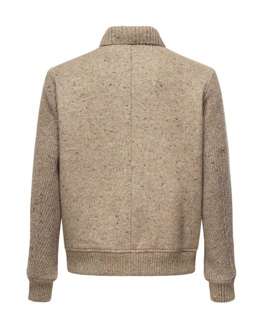 Eleventy Gray Ribbed Cuff Jacket for men