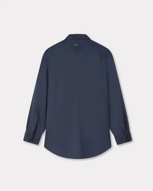 KENZO Blue Curved Hem Overshirt
