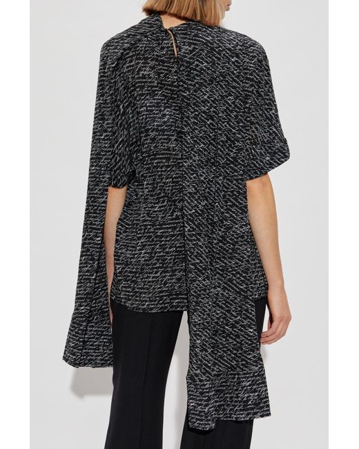 Balmain Black Monogram Printed Top