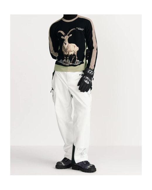 Dior White And Descente Ski Pants With Suspenders for men