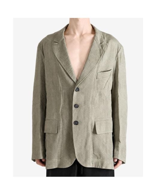 Ziggy Chen Green Jacquard Three Buttoned Jacket for men