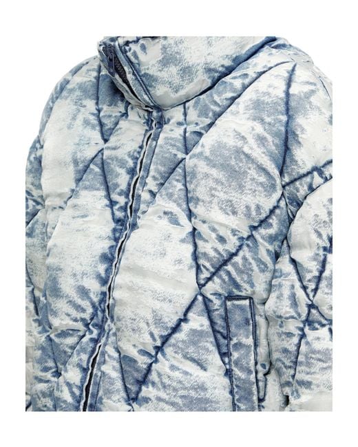 DIESEL Blue W-Histel Zip-Up Puffer Jacket