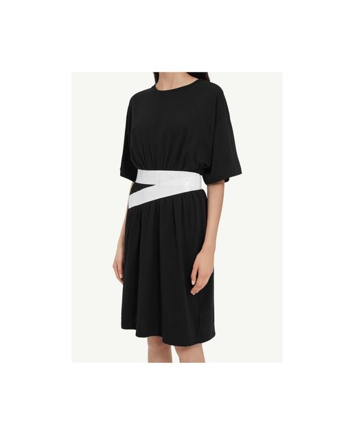 MM6 by Maison Margiela Black Taped Jersey Mini Dress