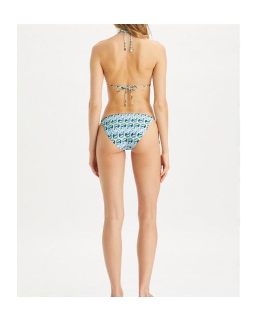 Tory Burch Blue Printed String Bikini Bottom