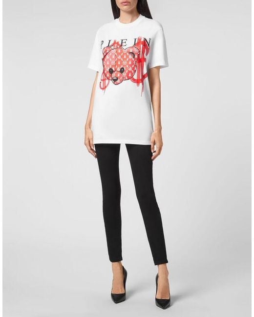 Philipp Plein White Logo Details T-Shirt