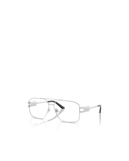 Versace White Eyewear Pilot-Frame Glasses for men