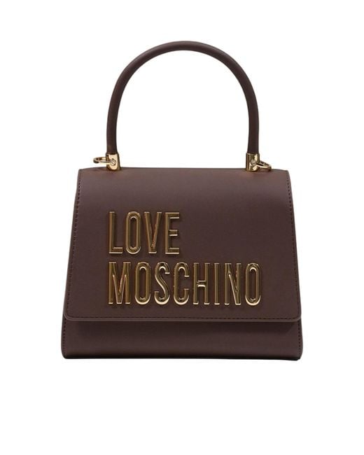 Moschino Brown Top-Handle Shoulder Bag