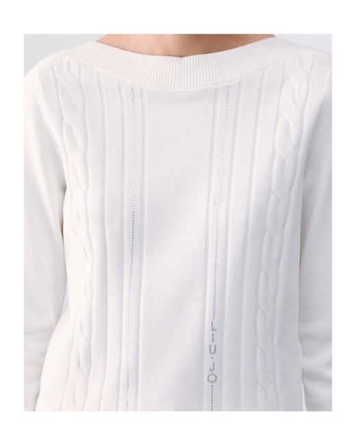 Liu Jo White Color-Contrast Trim Sweater