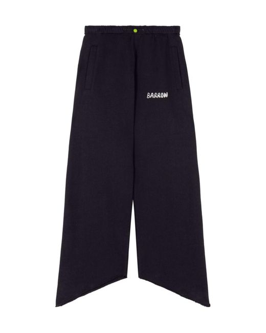 Barrow Blue Asymmetric Logo Printed Trousers
