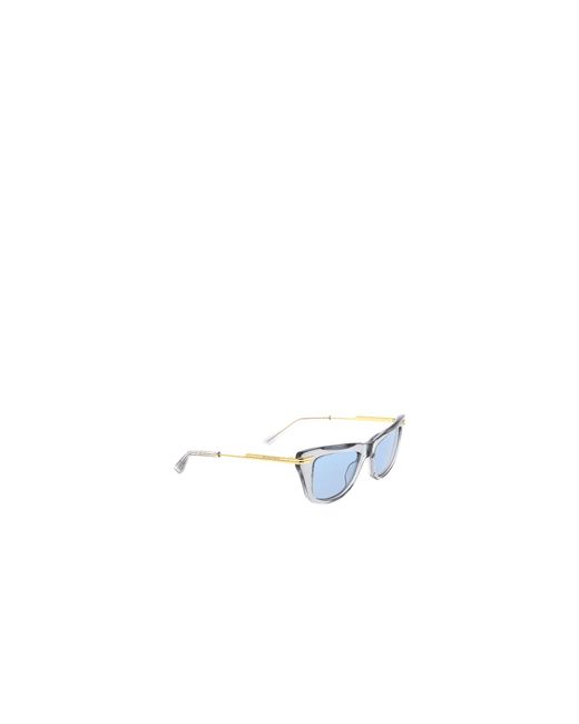 Bottega Veneta Blue Eyewear Rectangular Frame Sunglasses