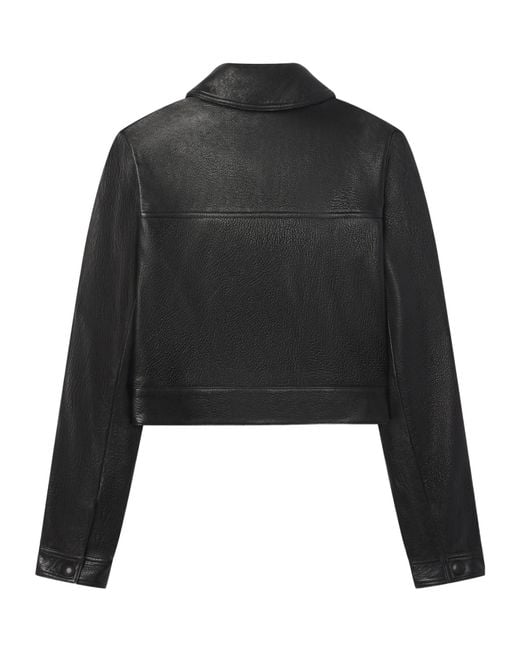 FRAME Black Cropped Button-Front Jacket