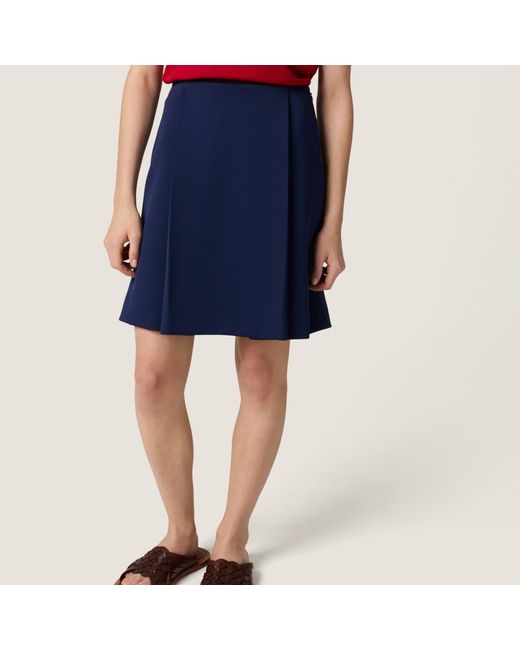 Miu Miu Blue Jersey Pleated Mini Skirt