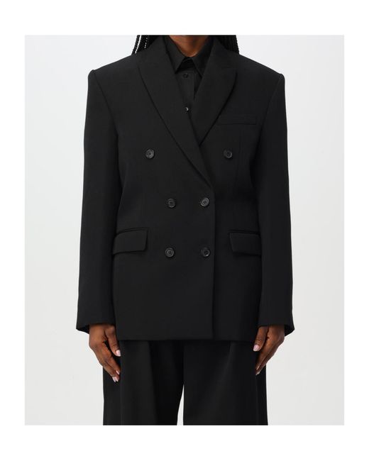 Wardrobe NYC Black Double-Breasted Wool Blazer