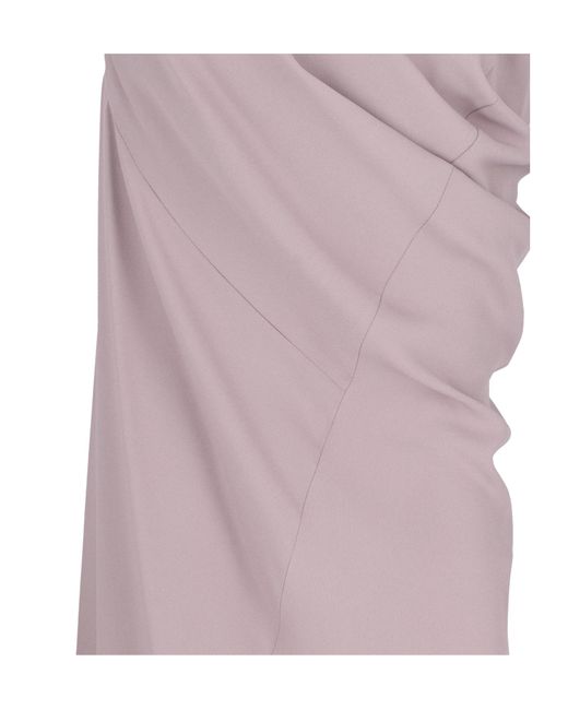 Dries Van Noten Purple Ruched High-Low Waist Skirt