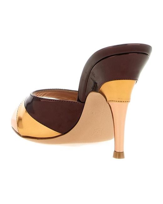 Gianvito Rossi Metallic Marea Mirror-Effect Mules