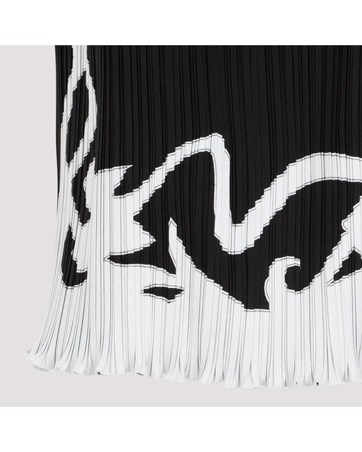 Lanvin Black Abstract-Print Pleated Sleeveless Blouse