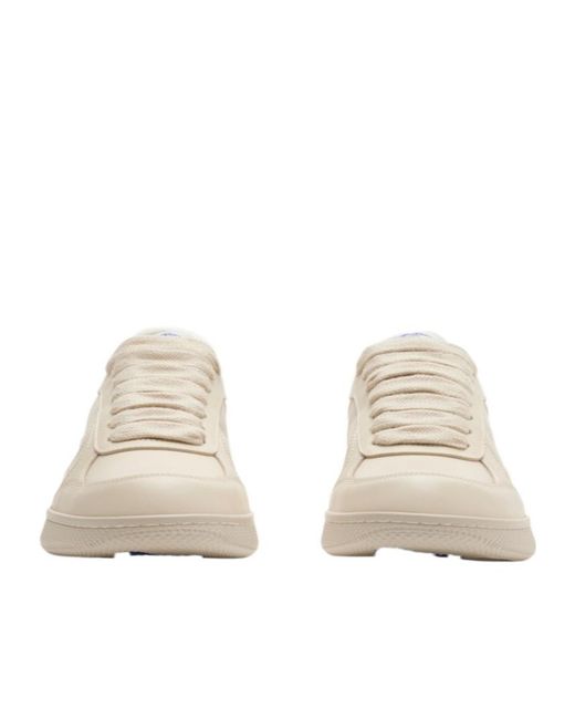 Burberry Natural Checked Lace-Up Sneakers