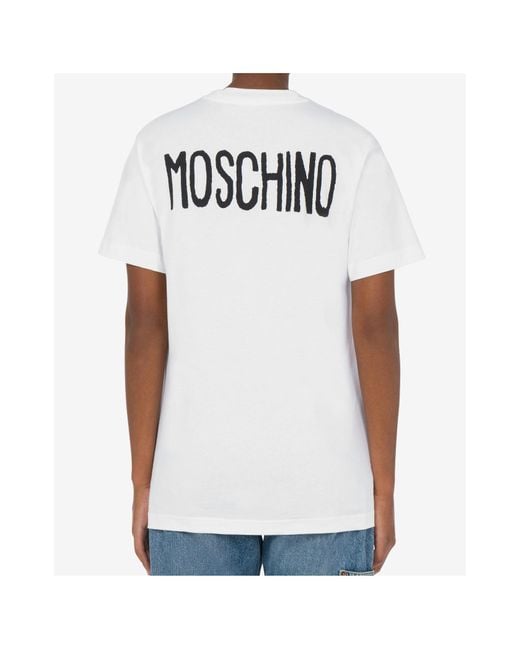 Moschino White Slogan-Print T-Shirt