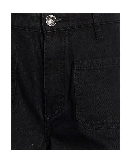 Rag & Bone Black Plain Colour Wide-Leg Jeans