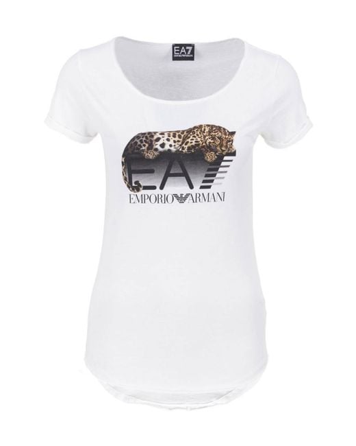 EA7 White Printed T-Shirt