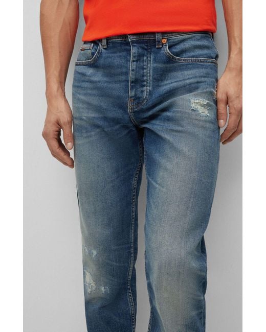 Boss Blue Logo Jeans for men