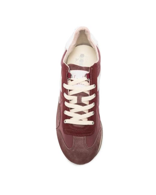 Diadora Pink Panelled Lace-Up Sneakers for men