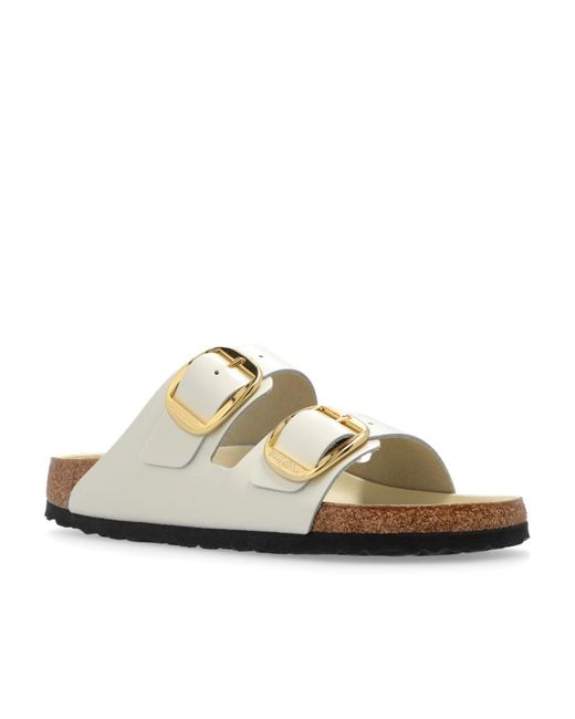 Birkenstock White Arizona Buckled Slip-On Sandals