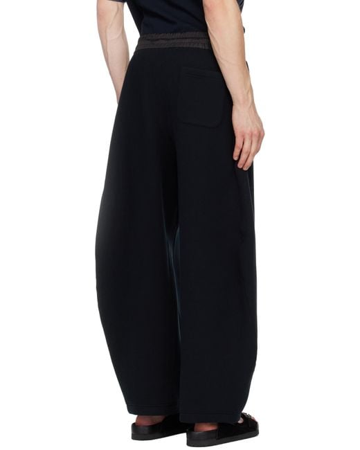 Sacai Black Drawstring Wide-Leg Trousers for men