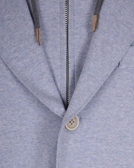 Eleventy Blue Drawstring Hooded Jacket for men