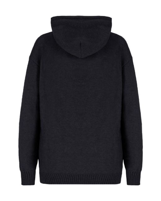 Laneus Blue Hooded Knitted Sweater for men