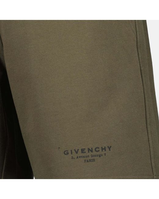 Givenchy Green Logo Printed Bermuda Shorts for men